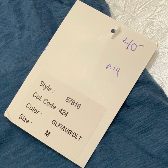 Spyder VNECK SLUB ATHLETIC TOP - Blue/Purple/Yellow - Picture 9 of 12